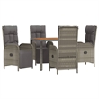 Afuera Living PE Rattan Garden Dining Set Rectangular in Gray