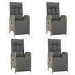 Afuera Living PE Rattan Garden Dining Set Rectangular in Gray