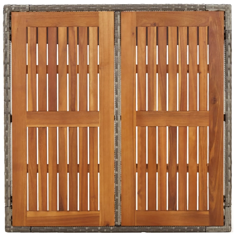 Afuera Living PE Rattan Garden Dining Set Rectangular in Gray