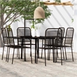 Afuera Living Contemporary Powder-Coated Steel Dining Set in Black
