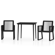 Afuera Living Contemporary Powder-Coated Steel Dining Set in Black
