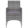 Afuera Living Contemporary PE Rattan Square Garden Dining Set in Gray