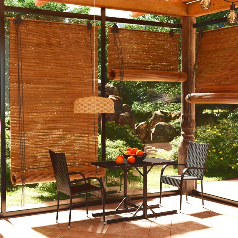 Afuera Living Contemporary Polyethylene Rattan Dining Set in Black