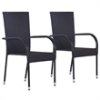 Afuera Living Contemporary Polyethylene Rattan Dining Set in Black