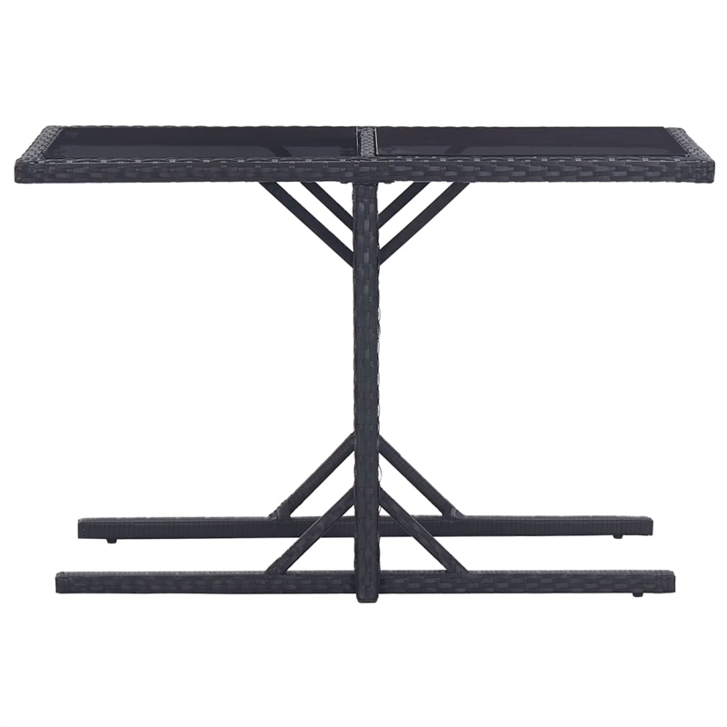 Afuera Living Contemporary Polyethylene Rattan Dining Set in Black