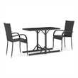 Afuera Living Contemporary Polyethylene Rattan Dining Set in Black