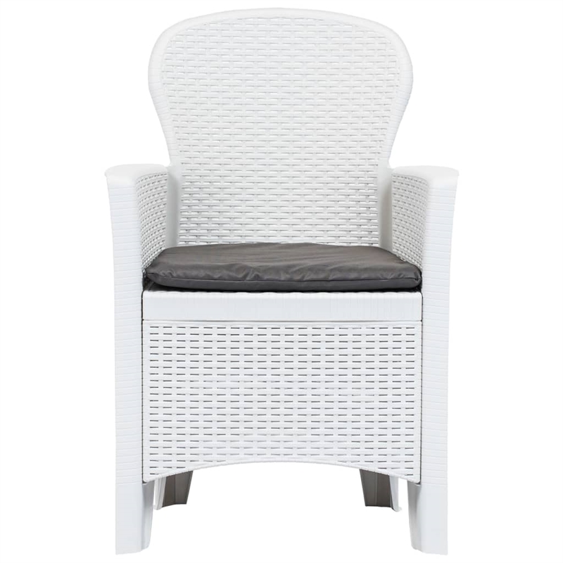 Afuera Living Contemporary Outdoor Dining Set White Plastic Medium