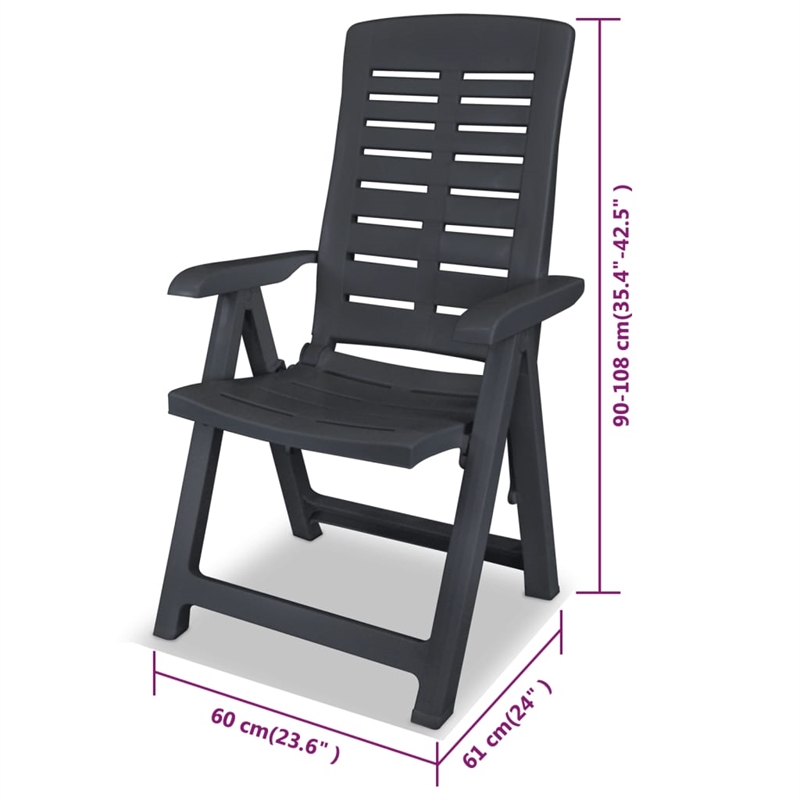 Afuera Living Anthracite Plastic Standard Foldable Outdoor Dining Set