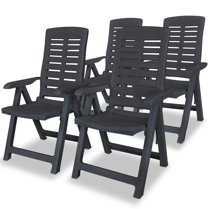 Afuera Living Anthracite Plastic Standard Foldable Outdoor Dining Set