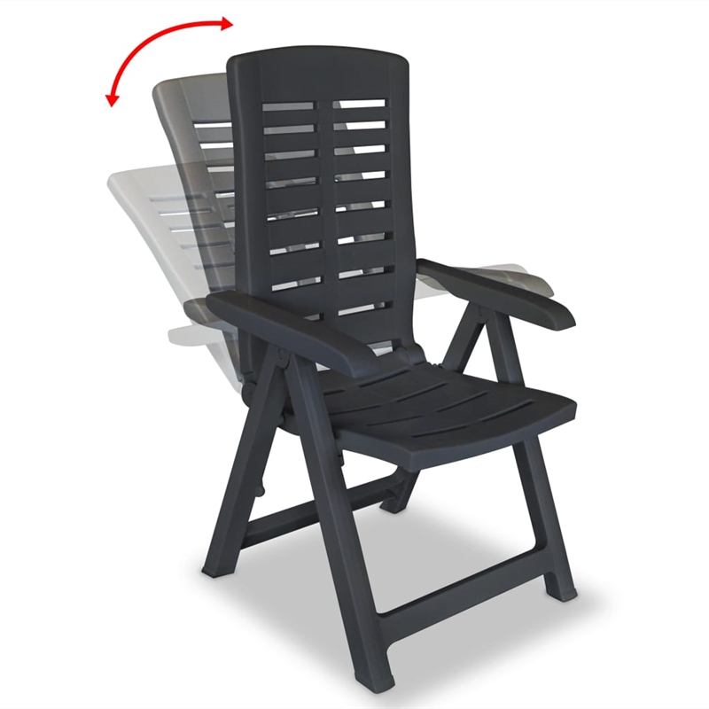 Afuera Living Anthracite Plastic Standard Foldable Outdoor Dining Set
