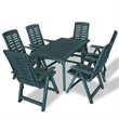 Afuera Living Green Durable Plastic Standard Foldable Outdoor Dining Set