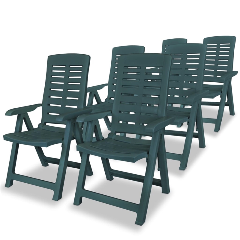 Afuera Living Green Durable Plastic Standard Foldable Outdoor Dining Set
