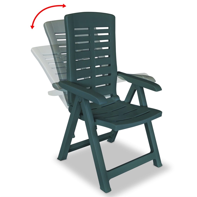 Afuera Living Green Durable Plastic Standard Foldable Outdoor Dining Set
