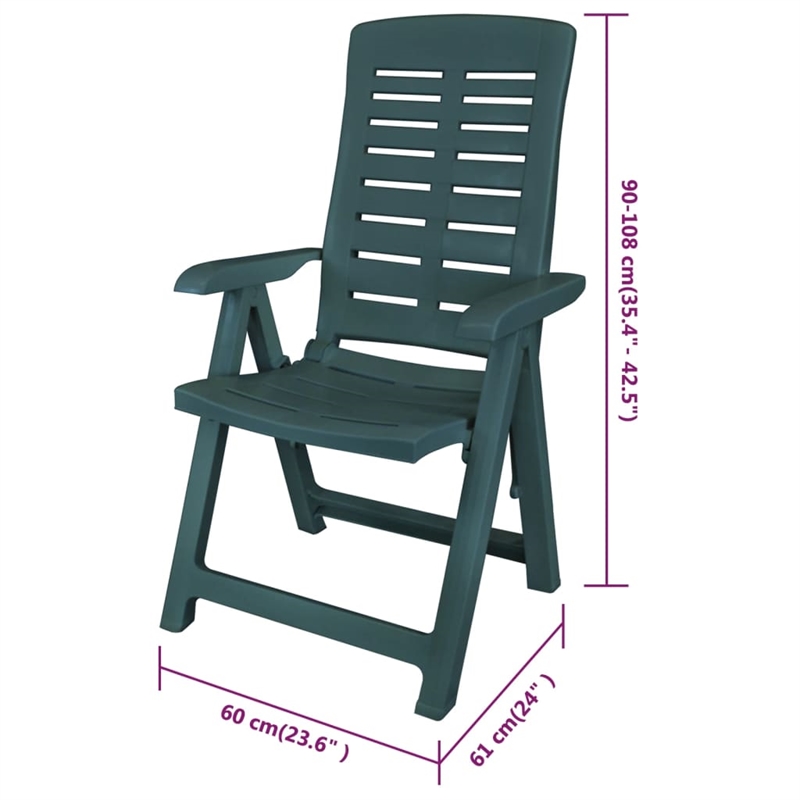 Afuera Living Green Durable Plastic Standard Foldable Outdoor Dining Set