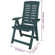 Afuera Living Green Durable Plastic Standard Foldable Outdoor Dining Set