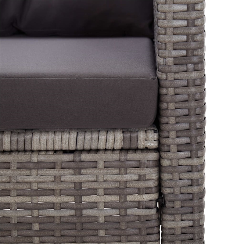 Afuera Living Contemporary Synthetic Poly Rattan 3 Piece Dining Set in Gray