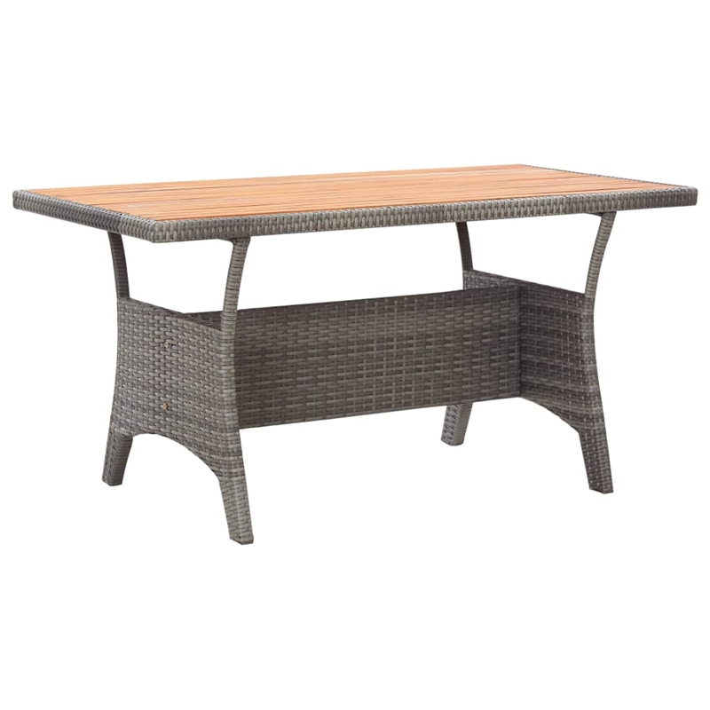 Afuera Living Contemporary Synthetic Poly Rattan 3 Piece Dining Set in Gray