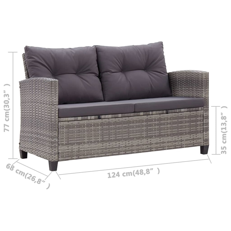 Afuera Living Contemporary Synthetic Poly Rattan 3 Piece Dining Set in Gray