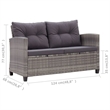 Afuera Living Contemporary Synthetic Poly Rattan 3 Piece Dining Set in Gray