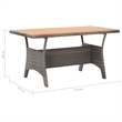 Afuera Living Contemporary Synthetic Poly Rattan 3 Piece Dining Set in Gray