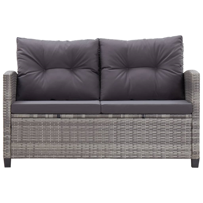 Afuera Living Contemporary Synthetic Poly Rattan 3 Piece Dining Set in Gray
