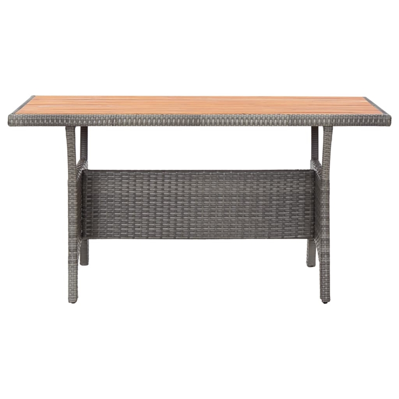 Afuera Living Contemporary Synthetic Poly Rattan 3 Piece Dining Set in Gray