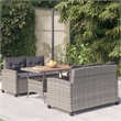 Afuera Living Contemporary Synthetic Poly Rattan 3 Piece Dining Set in Gray