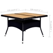 Afuera Living Contemporary Synthetic Poly Rattan Dining Set in Black and Cream