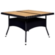 Afuera Living Contemporary Synthetic Poly Rattan Dining Set in Black and Cream
