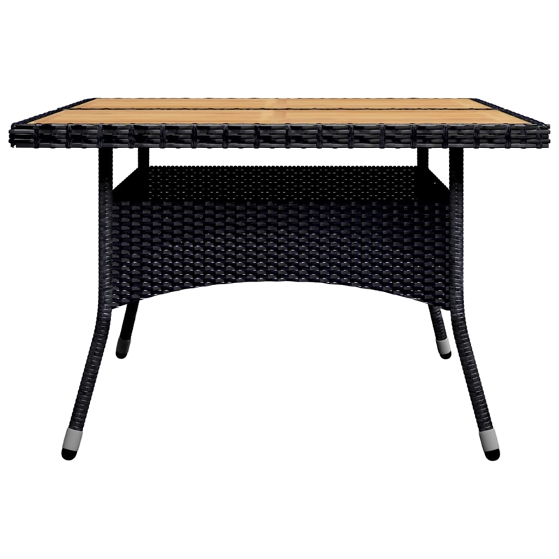 Afuera Living Contemporary Synthetic Poly Rattan Dining Set in Black and Cream