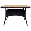 Afuera Living Contemporary Synthetic Poly Rattan Dining Set in Black and Cream