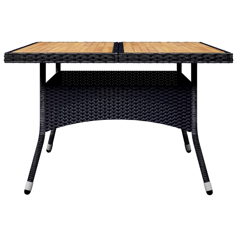Afuera Living Contemporary Synthetic Poly Rattan Dining Set in Black and Cream