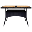Afuera Living Contemporary Synthetic Poly Rattan Dining Set in Black and Cream