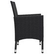 Afuera Living Contemporary Synthetic Poly Rattan Dining Set in Black and Cream