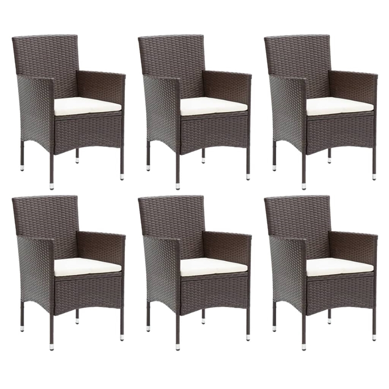 Afuera Living Contemporary Synthetic Poly Rattan PE Rattan Dining Set in Brown