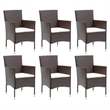 Afuera Living Contemporary Synthetic Poly Rattan PE Rattan Dining Set in Brown