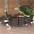 Afuera Living Contemporary Synthetic Poly Rattan PE Rattan Dining Set in Brown
