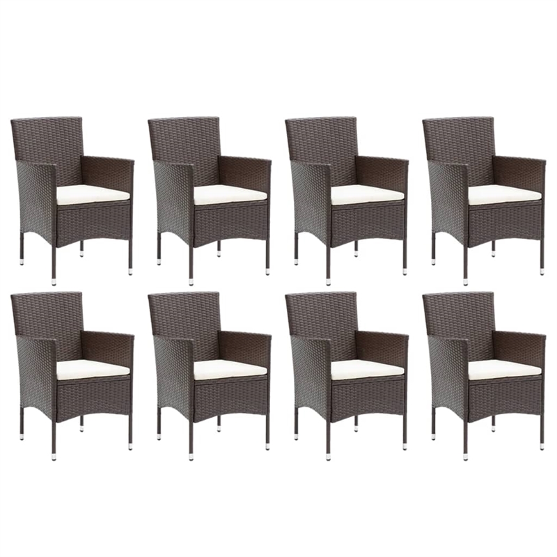 Afuera Living Contemporary Synthetic Poly Rattan PE Rattan Dining Set in Brown