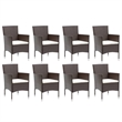 Afuera Living Contemporary Synthetic Poly Rattan PE Rattan Dining Set in Brown
