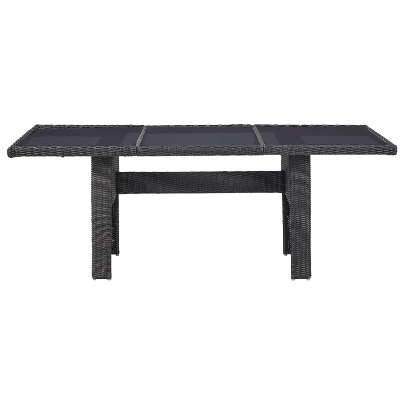 Afuera Living Contemporary 7 Piece Patio Dining Set Poly Rattan in Black