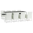 Afuera Living Contemporary Synthetic Poly Rattan Garden Dining Set White/Black