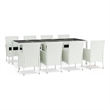 Afuera Living Contemporary Synthetic Poly Rattan Garden Dining Set White/Black