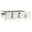 Afuera Living Contemporary Synthetic Poly Rattan Garden Dining Set White/Black