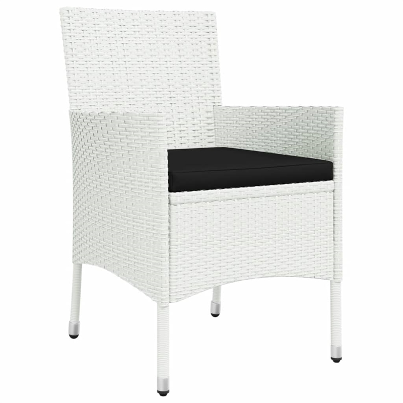 Afuera Living Contemporary Synthetic Poly Rattan Garden Dining Set White/Black