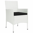 Afuera Living Contemporary Synthetic Poly Rattan Garden Dining Set White/Black
