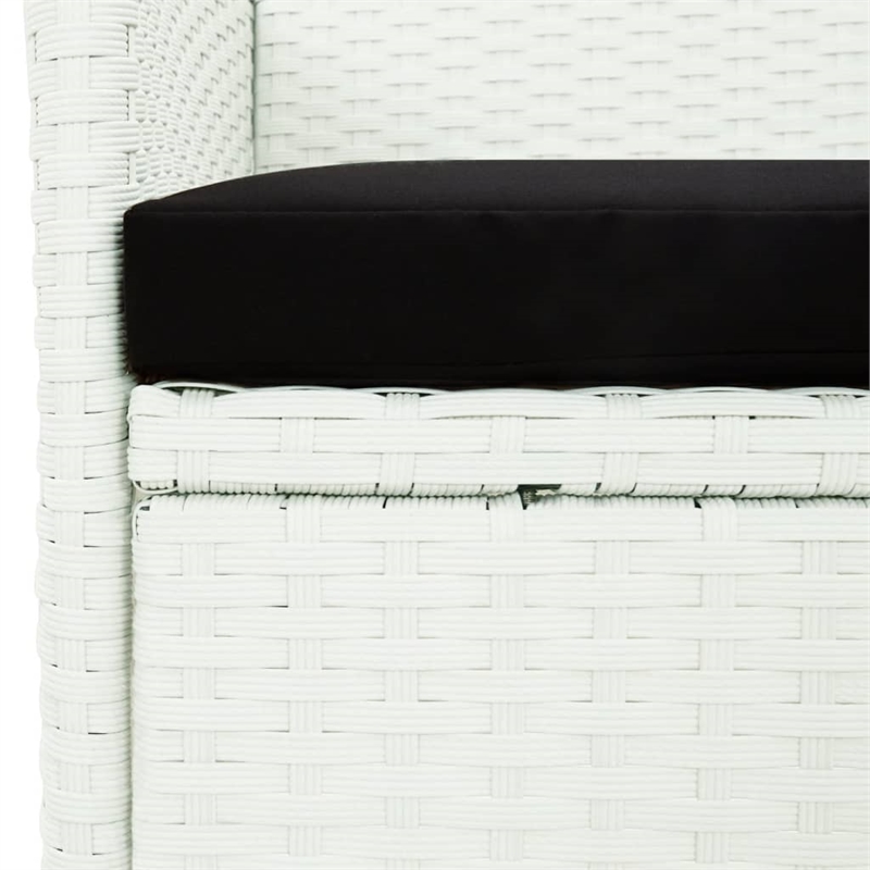 Afuera Living Contemporary Synthetic Poly Rattan Garden Dining Set White/Black