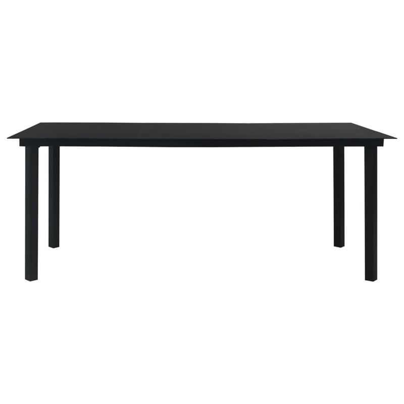 Afuera Living Contemporary Poly Rattan Dining Set in Oak/Black