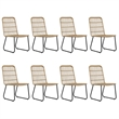 Afuera Living Contemporary Poly Rattan Dining Set in Oak/Black