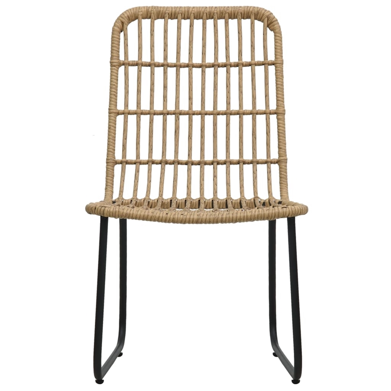 Afuera Living Contemporary Poly Rattan Dining Set in Oak/Black