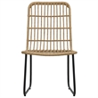 Afuera Living Contemporary Poly Rattan Dining Set in Oak/Black